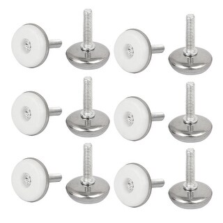 Uxcell M10x25mm Thread Stem Plastic Base Adjustable Leveling Foot Furniture Glide 12pcs Furniture Pads