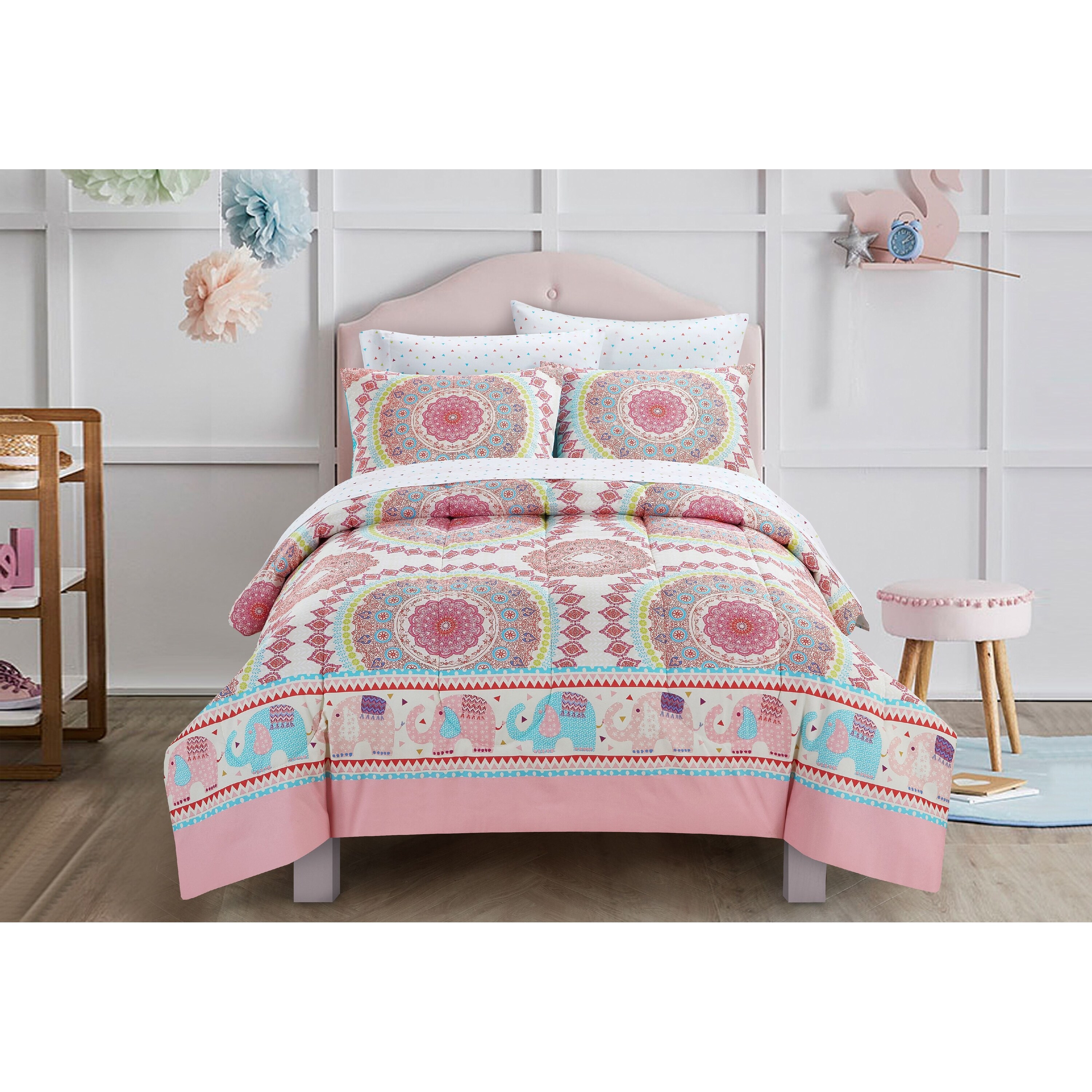 Shop Kids Ellie Elephant Comforter Set Overstock 31634582