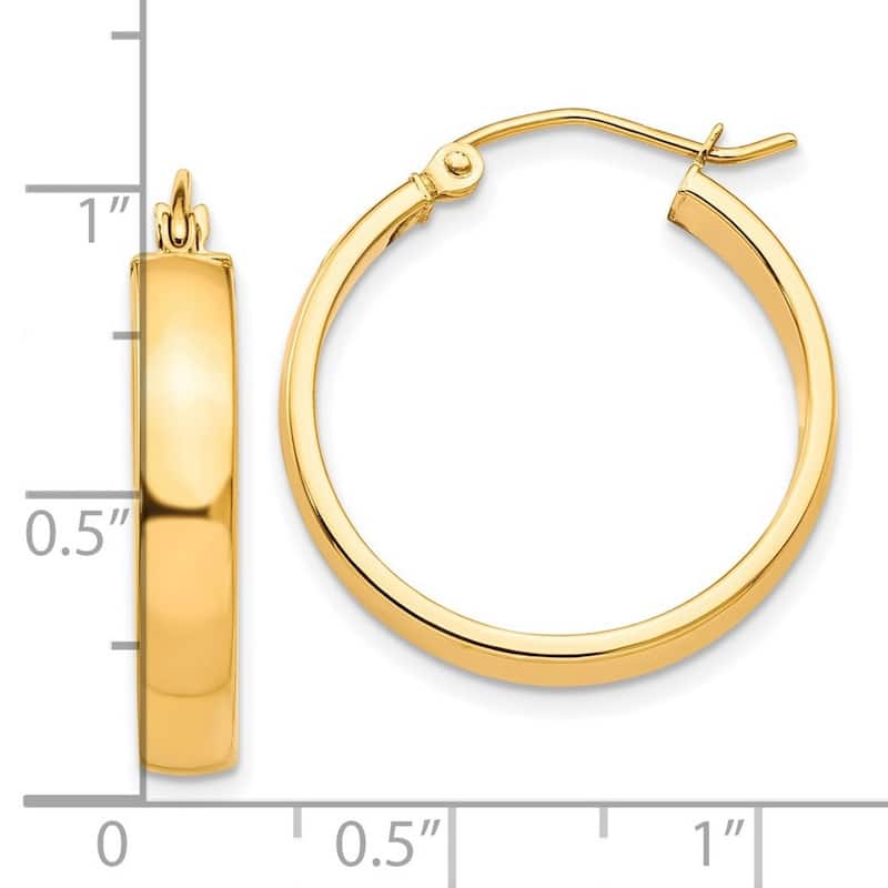 Curata 10k Yellow Gold Polished 23x4mm Hoop Earrings