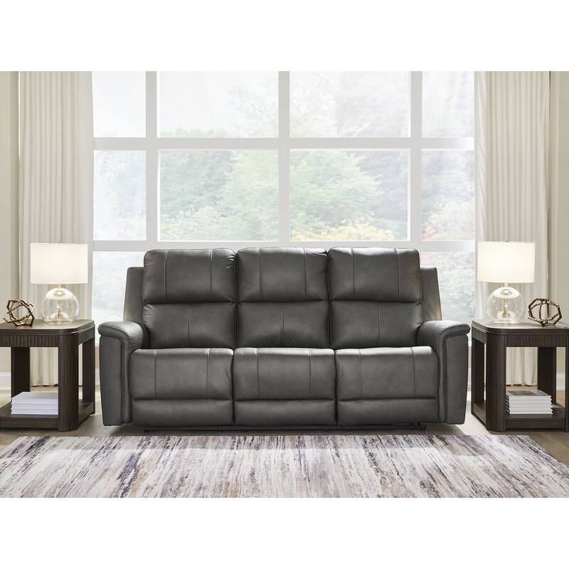 Signature Design by Ashley Burnley Power Reclining Sofa - 85" W x 41" D x 43" H - Grey