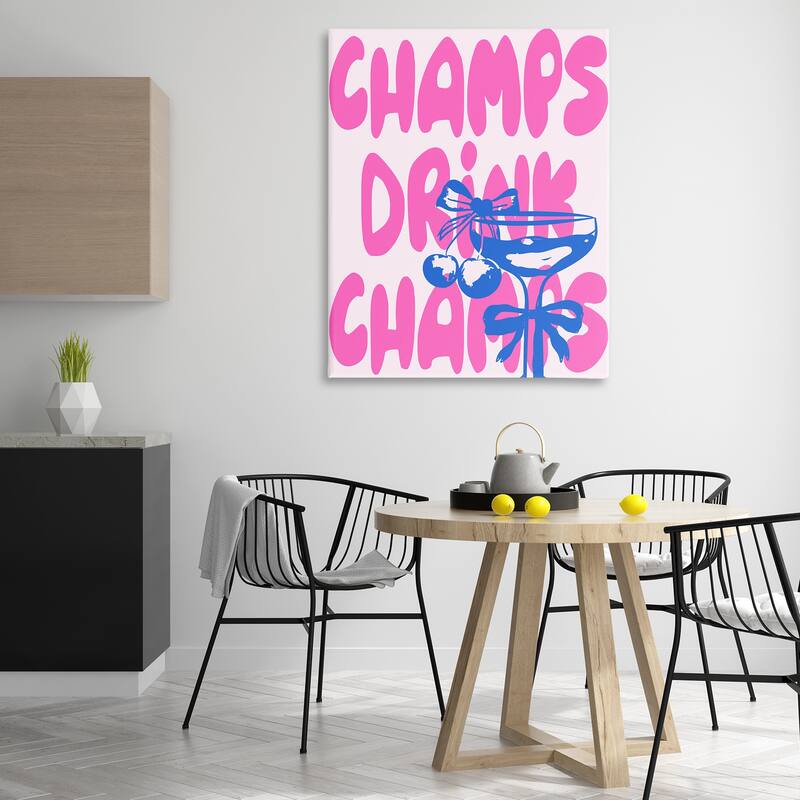 Stupell Champs Drink Champagne Canvas Wall Art Design By House of Lulu