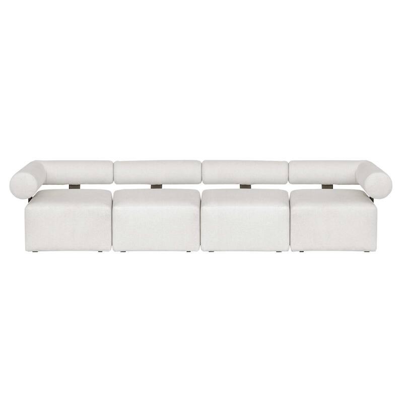 Uttermost Bolster Back White Armless Outdoor Sofa