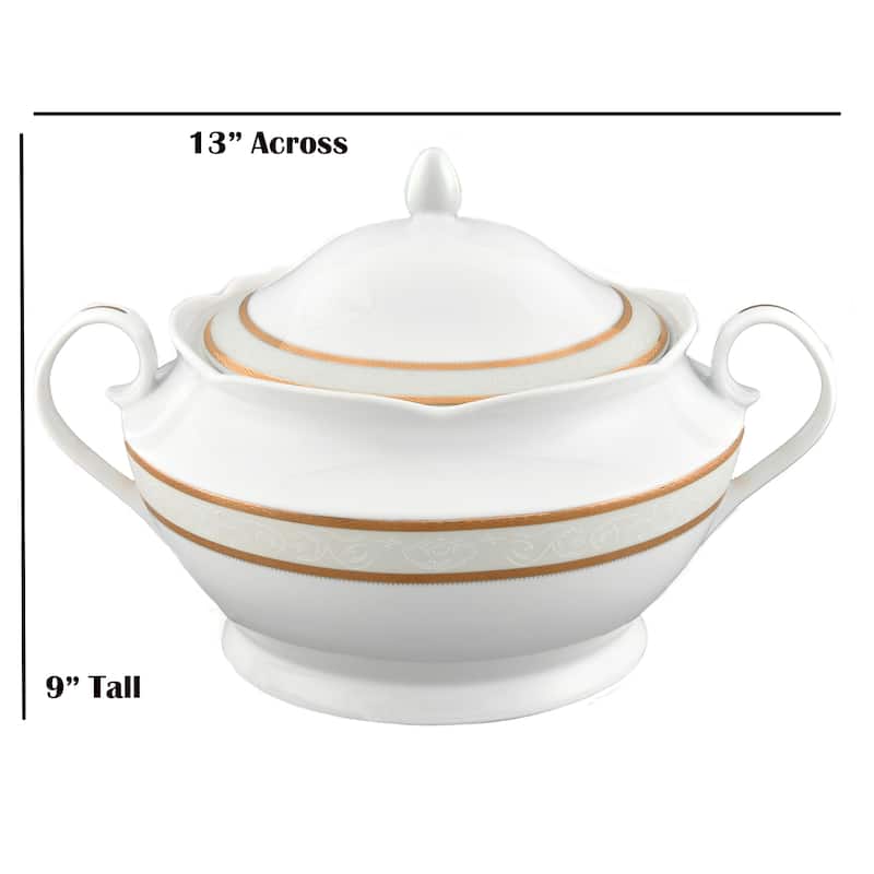 Lorren Home Trends Porcelain Souptureen w/Lid Amelia