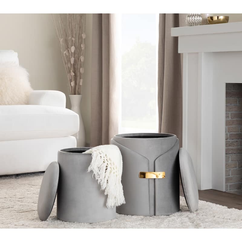 Silver Orchid Dahlia Ottoman Set