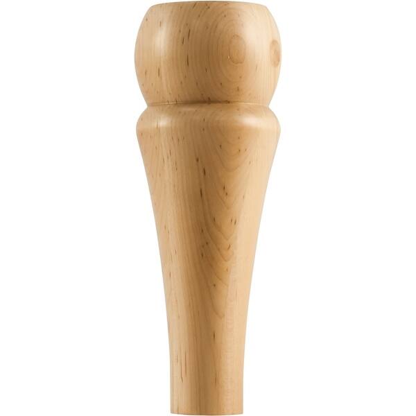 slide 1 of 1, Hardware Resources Bun Foot with Decorative Styling, 8"H x 3"D Natural Hard Maple
