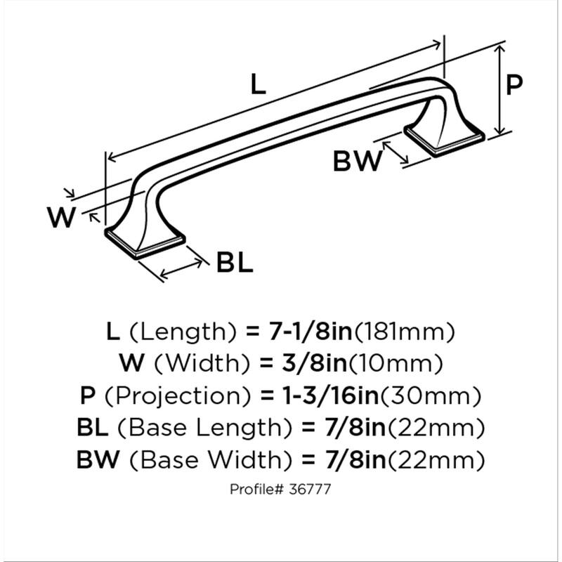 Ville 6-5/16 in (160 mm) Center-to-Center Oil Rubbed Bronze Cabinet Pull - 6.3125