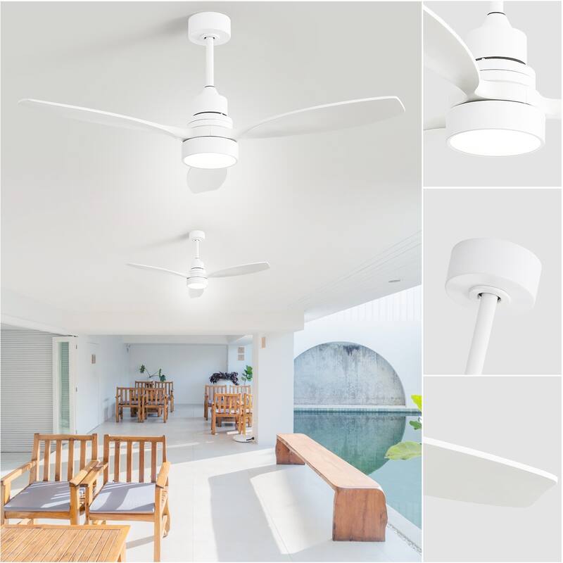 48" and 52" Integrated LED Ceiling Fan with Light and Remote, Reversible DC Motor