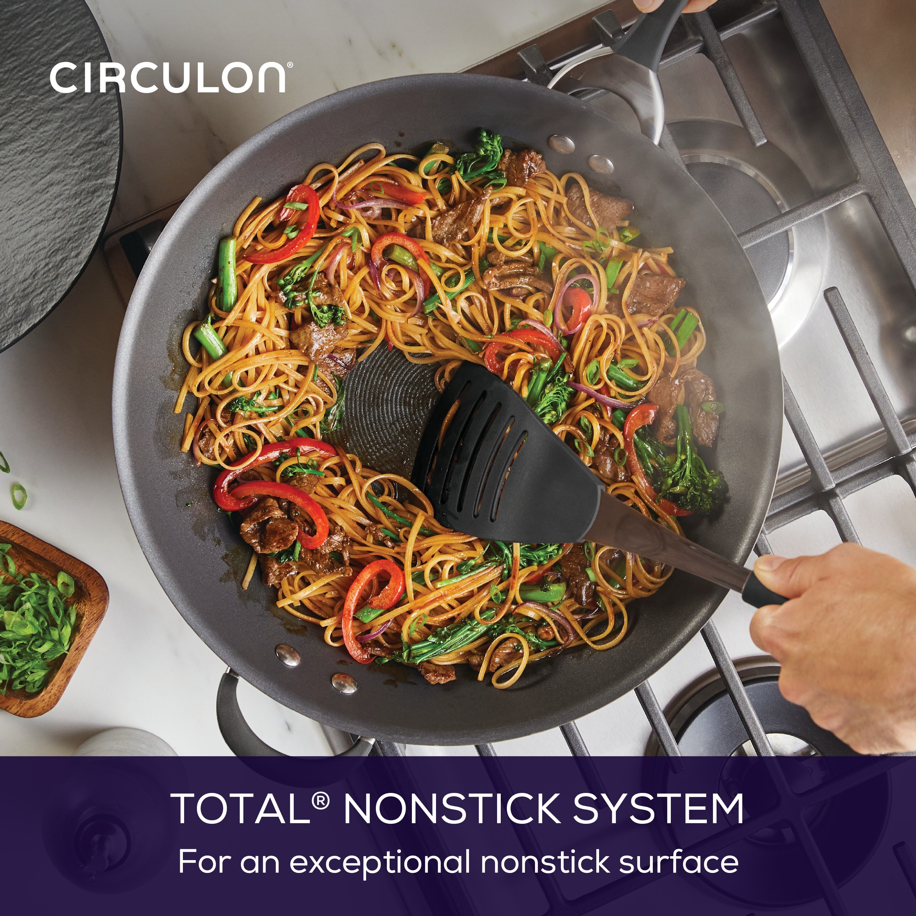 Circulon 87536 Symmetry Hard Anodized Nonstick Wok / Stir Fry Pan with —  Better Home