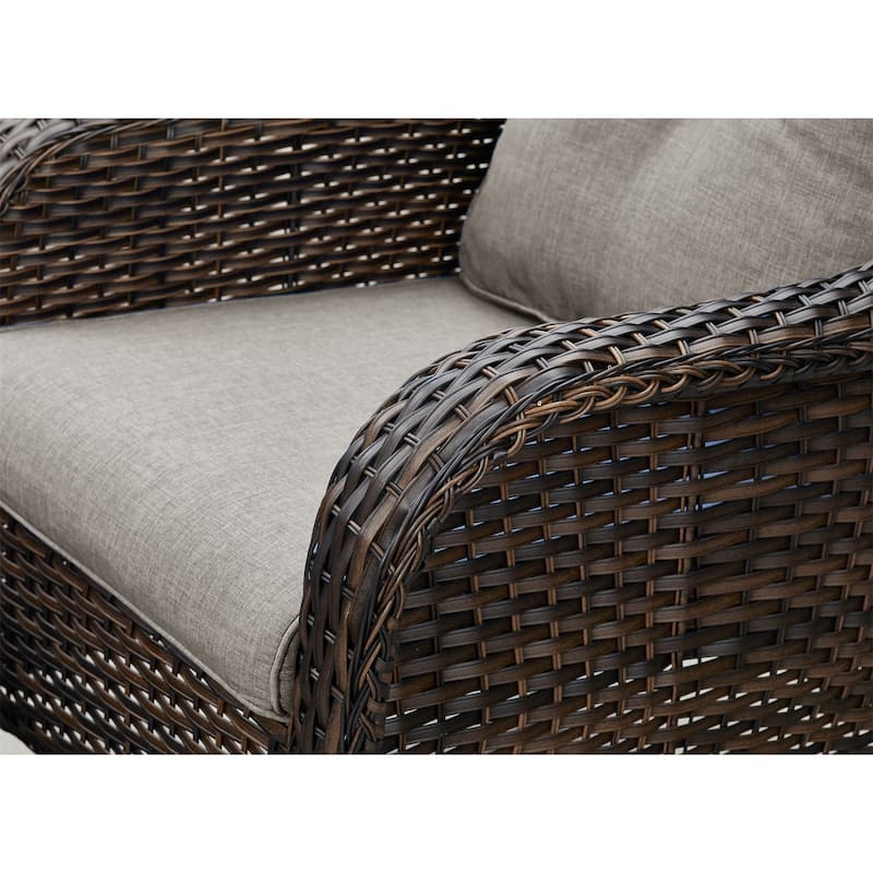 Gymojoy PE Rattan Wicker Chair Outdoor Patio Furniture Set of 2