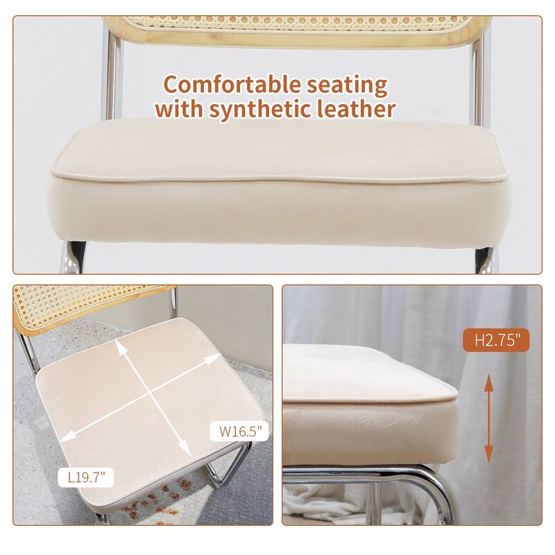 Dining Chair Side Chair Leisure Chair Set of 2 Kitchen Chair Reception Chair Armless Chair with Metal Legs