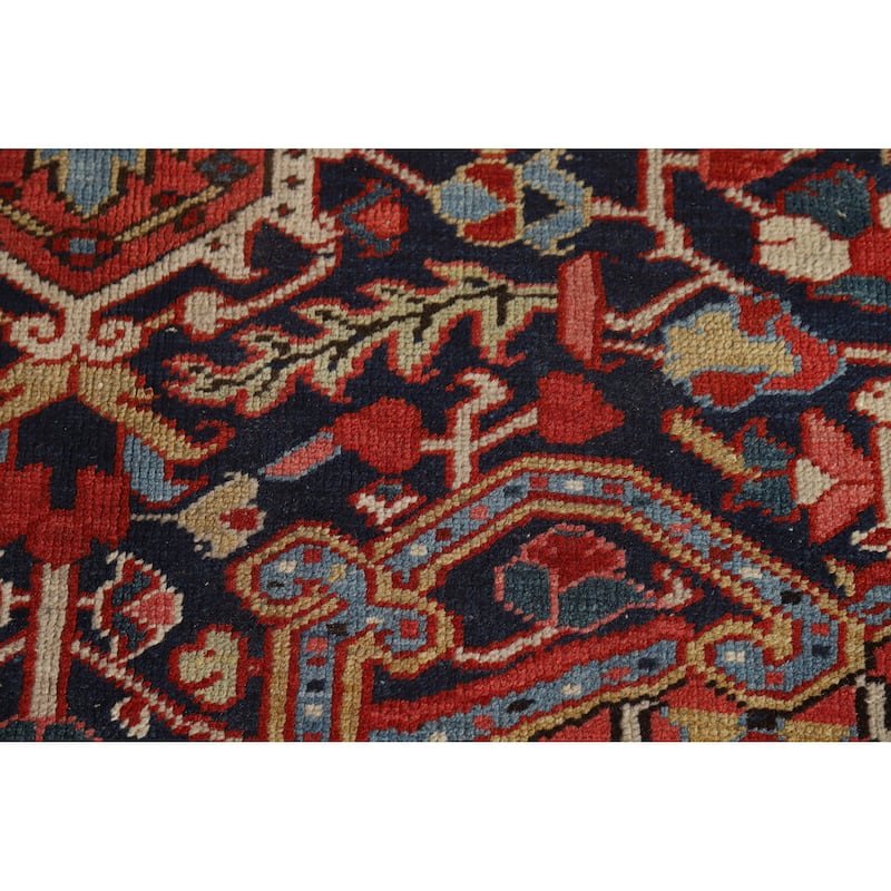 Hand Knotted Oriental 100% Wool Carpet Traditional Medallion Oranges & Rust Heriz (serapi) Area Rug - 12' 4'' X 9' 11''