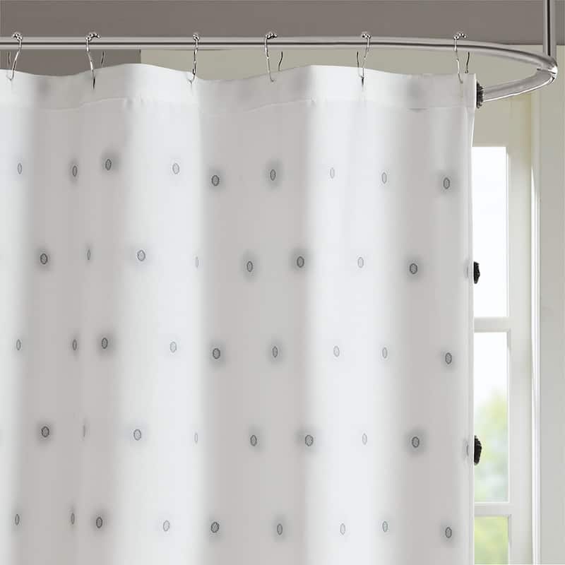 Casual Shower Curtain with Pom Pom