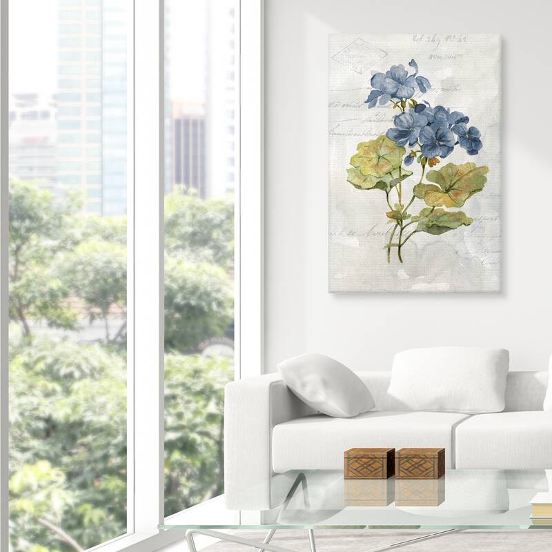 Blue Linen Geranium by Carol Robinson Canvas Art Print