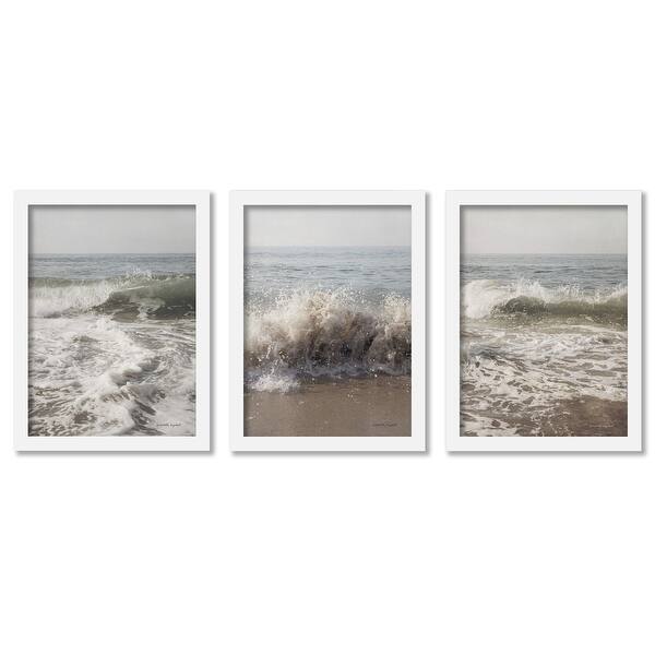 High Tide Elizabeth Urquhart Coastal 3 Piece Framed Gallery Art Set