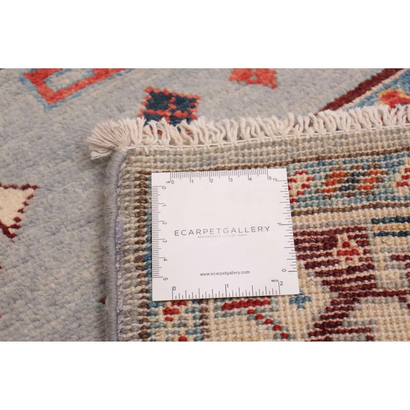 ECARPETGALLERY Hand-knotted Uzbek Ghazni Grey Wool Rug - 2'8 x 9'8