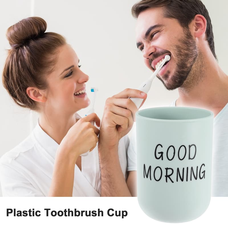 Bathroom Toothbrush Tumblers Plastic Toothbrush Cups 3.94"x2.83" - Blue