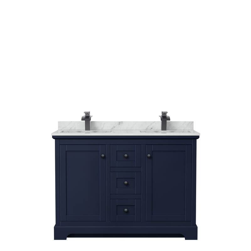 Avery 48-Inch Double Vanity Set with Square Sinks, No Mirror