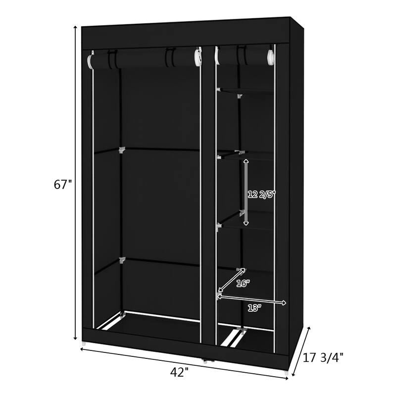 67''/ 69" Portable Clothes Closet Wardrobe Storage Organizer