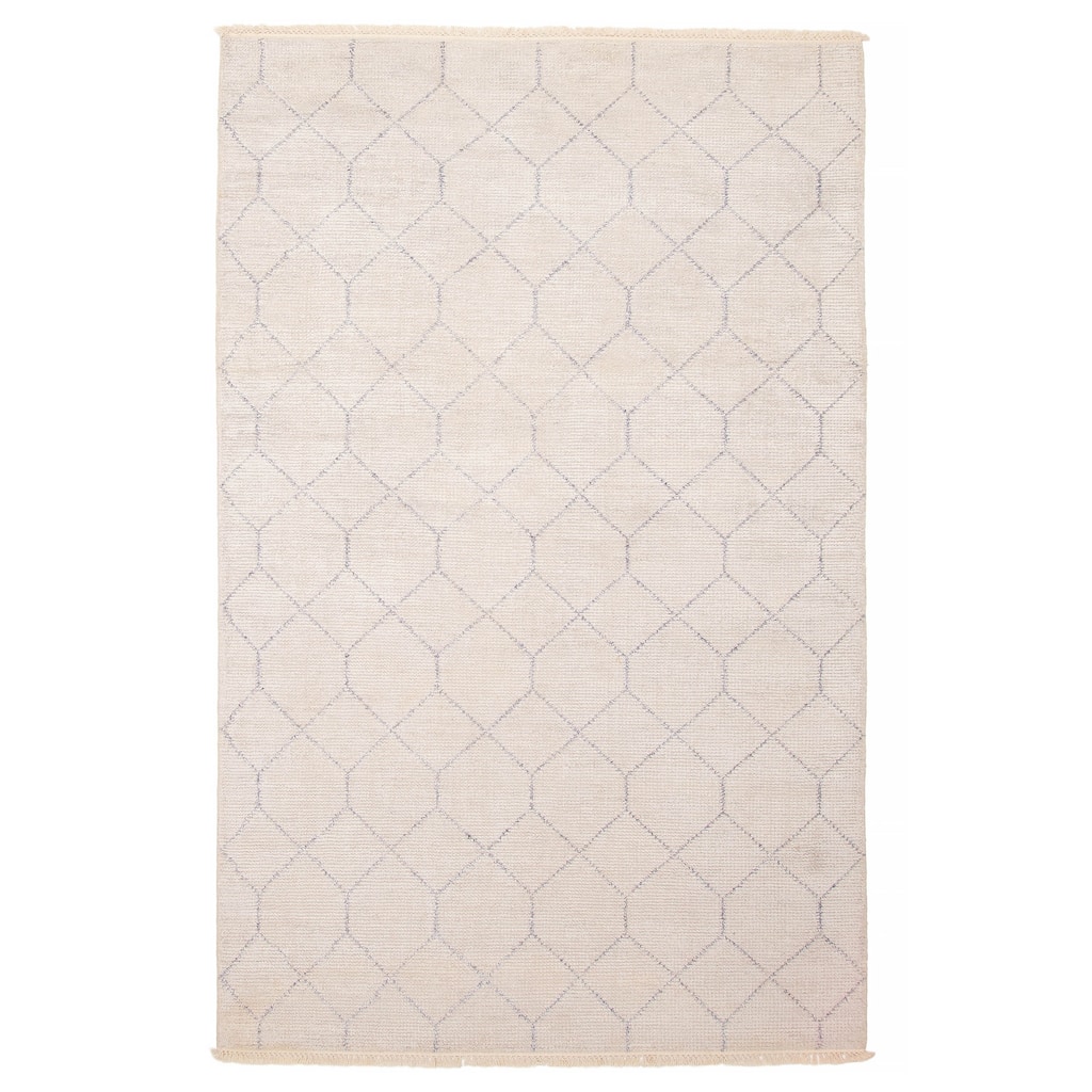 ECARPETGALLERY Hand-knotted Tangier Grey Wool Rug - 5'0 x 7'10
