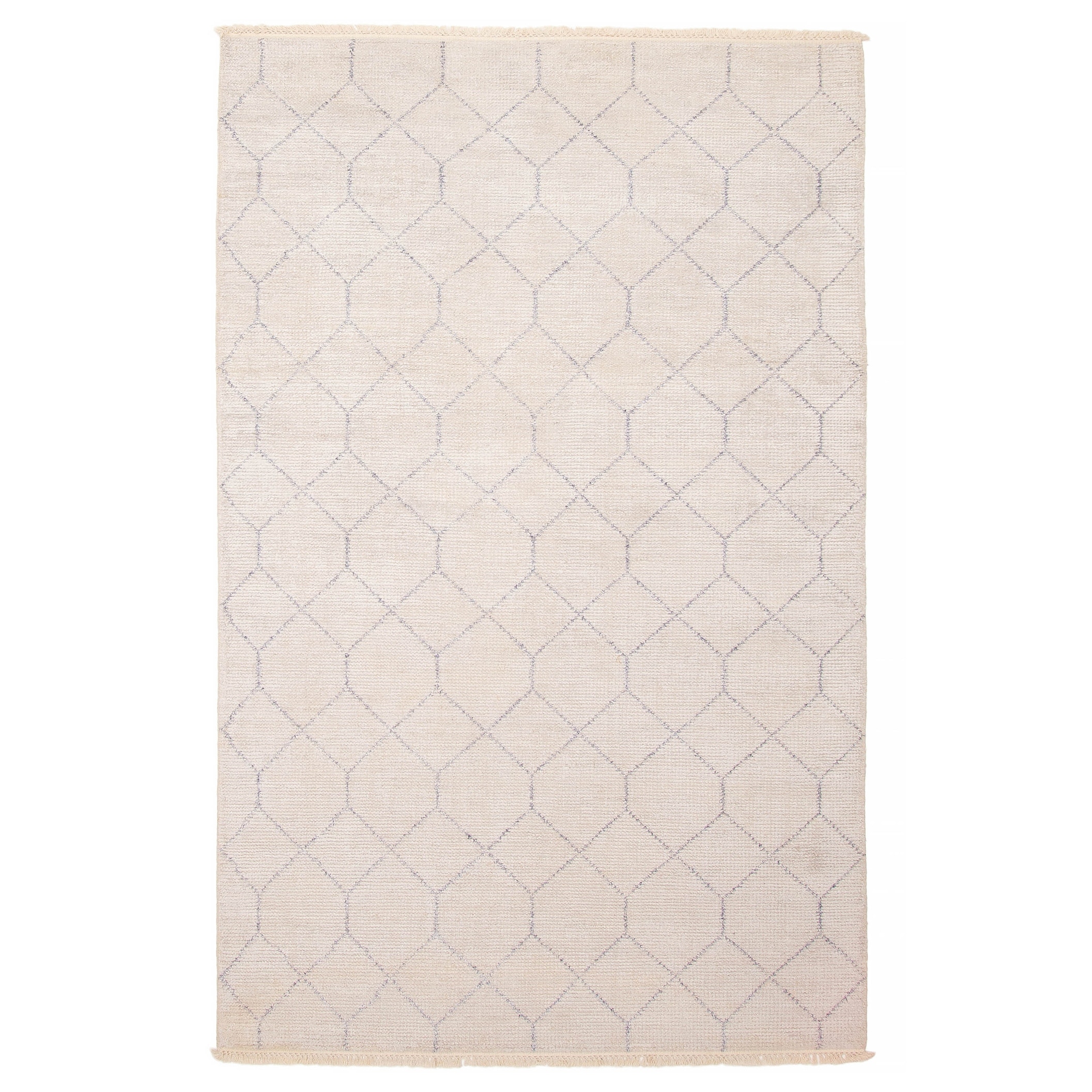 ECARPETGALLERY Hand-knotted Tangier Grey Wool Rug - 5'0 x 7'10