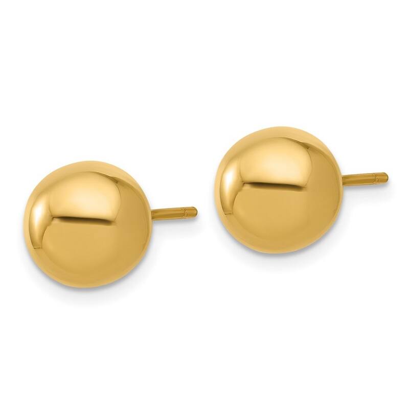 Curata 14k Yellow Gold 10mm Ball Post Earrings
