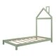 preview thumbnail 6 of 9, Green Twin Size Wood Platform Bed with House-shaped Headboard