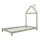 preview thumbnail 38 of 41, Twin Size Wood Platform Bed with House-shaped Headboard for Kids, Boys and Girls