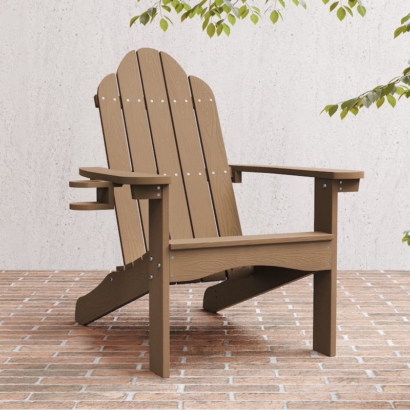 LUE BONA Patio HDPS Adirondack Chair Plastic Weather Resistant Outdoor Chairs Set of 4 - 30 in.W x 35 in.D x 36.5 in.H