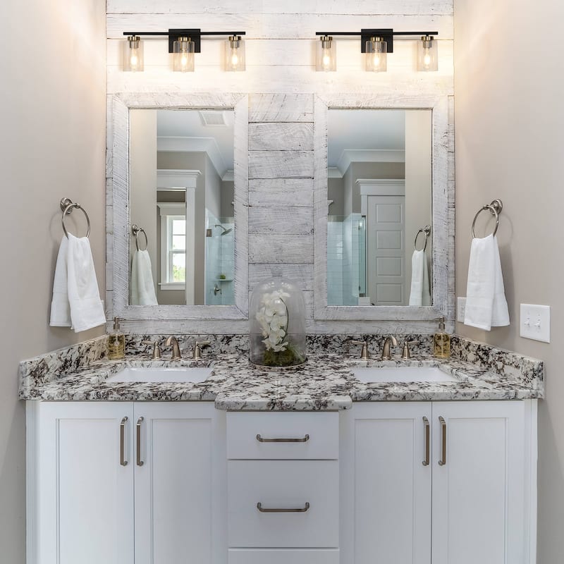 3-Light Wall Lights, Cylinder Bathroom Vanity Lights Glass Hallway Wall Sconces for Dining Room Living Room - W22.83"x H8.46"