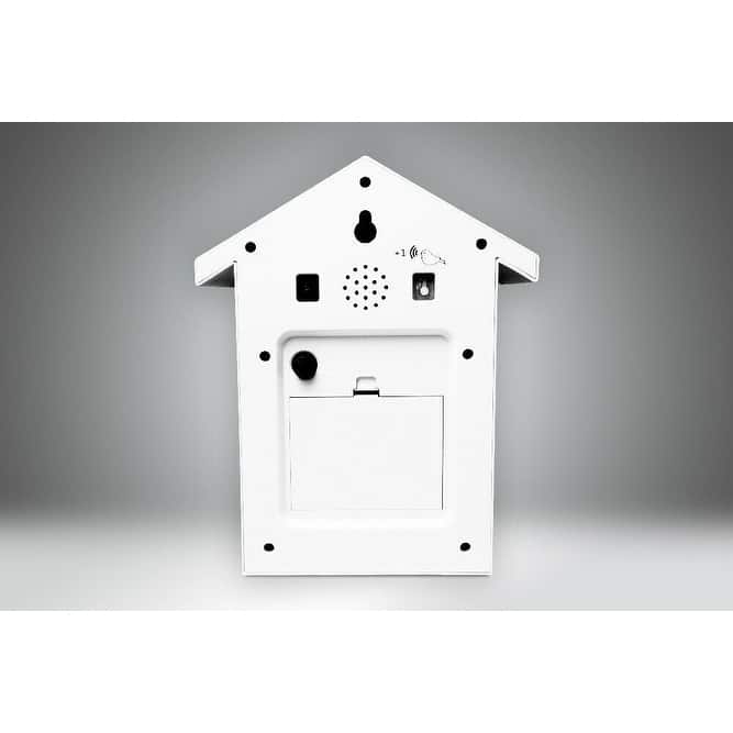 Walplus White Minimalist Cuckoo Clock Colorful Window 4 Changeable Birds