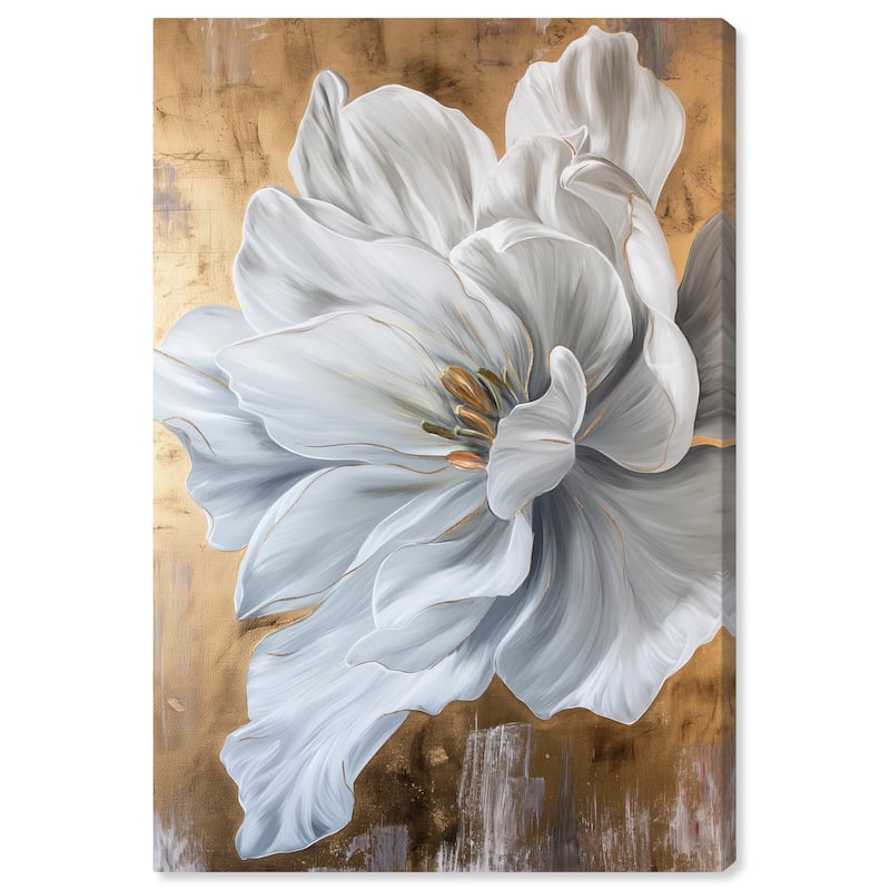 Art Remedy Bloom White Petals Gallery Wrapped Floral Fine 1 Piece Canvas Wall Art - 20 x 30