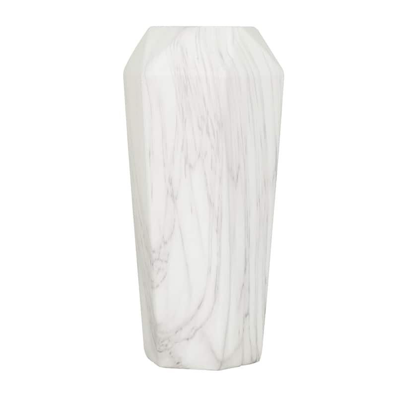 Ceramic Faux Marble Decorative Vase - White or Black - Roche River Decor