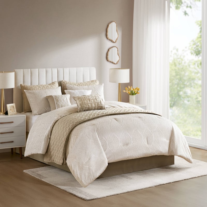 Madison Park Nocturne 10 Piece Jacquard Comforter Set