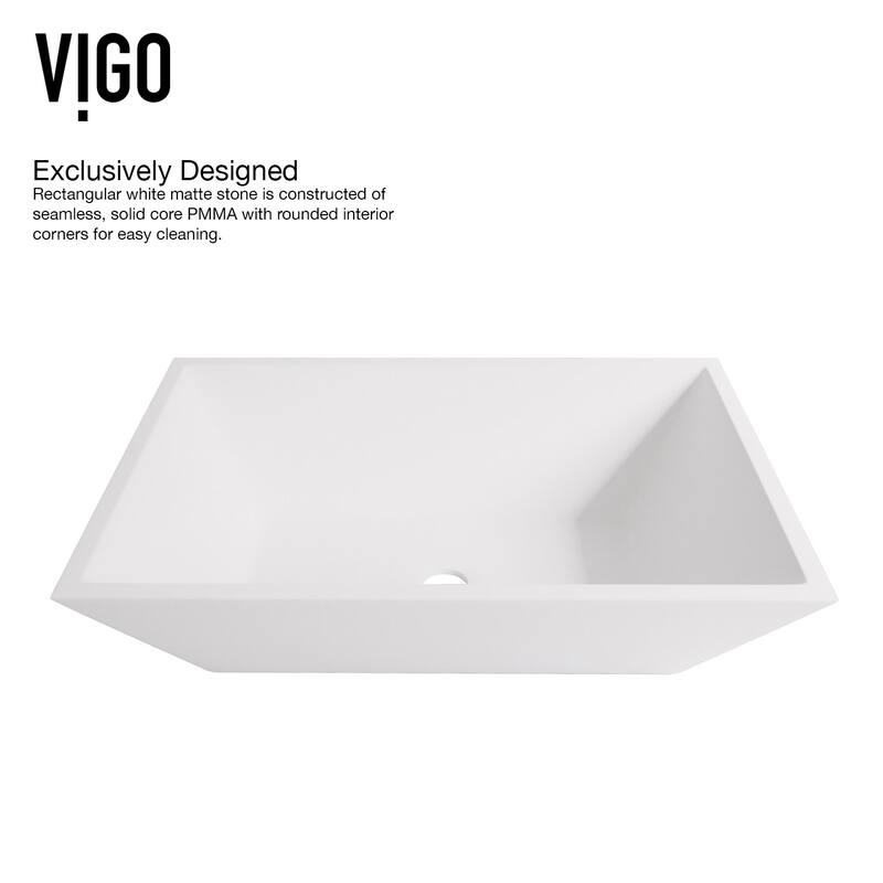 Vigo VGT2050 Vinca 18" Solid Surface Vessel Bathroom Sink with 1.2 GPM - Chrome