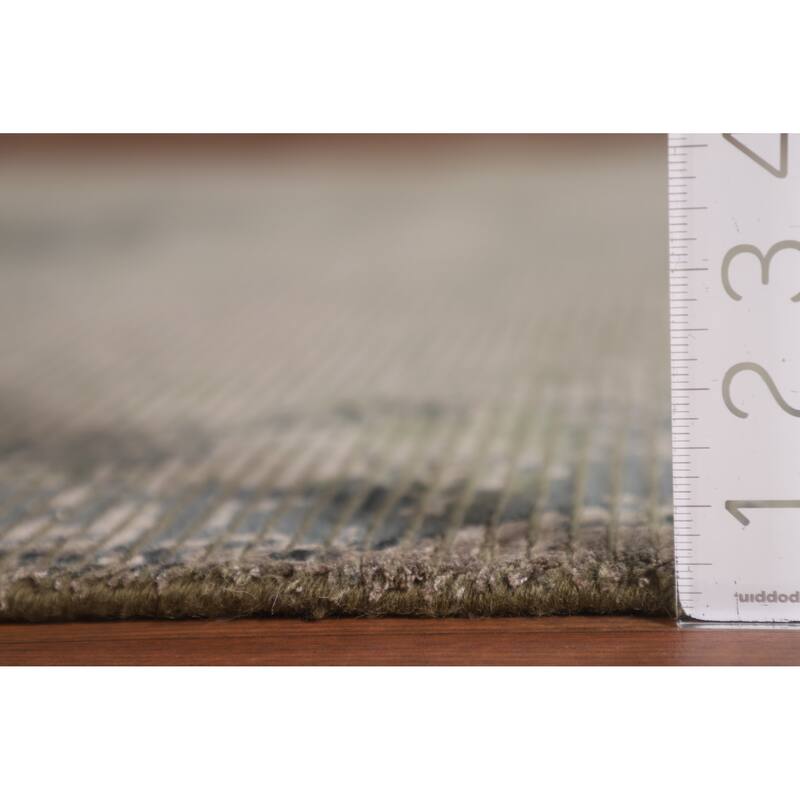 Striped / Abstract Oriental Area Rug Handmade Wool Carpet - 6'0"x 9'1"