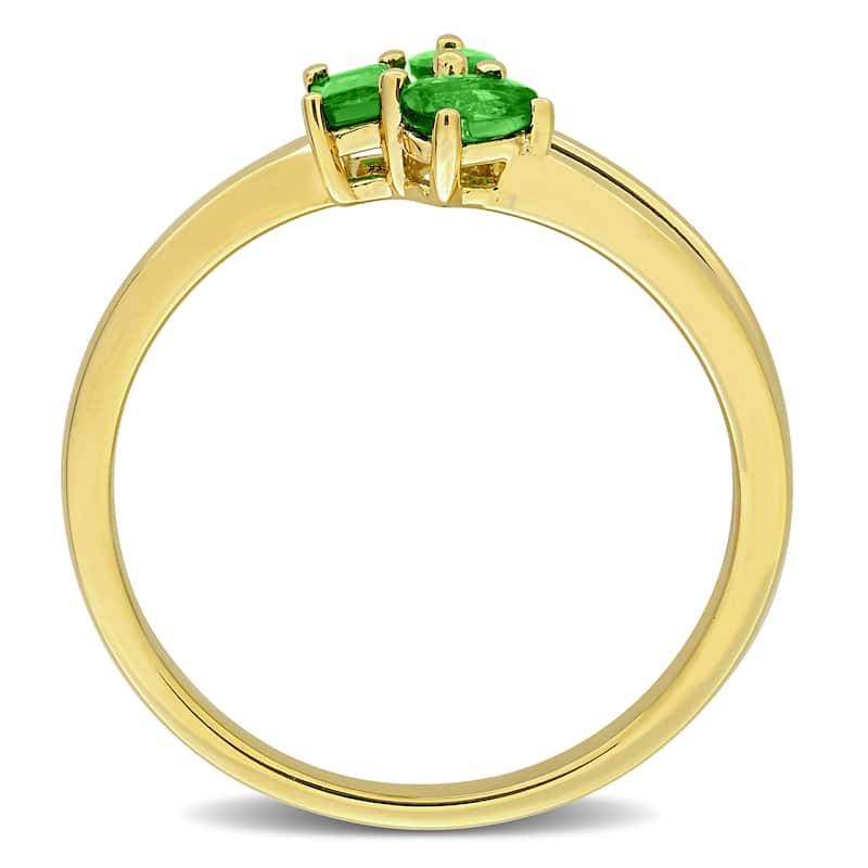 Miadora Multi-Gem Three Stone Split Shank Ring Sterling Silver