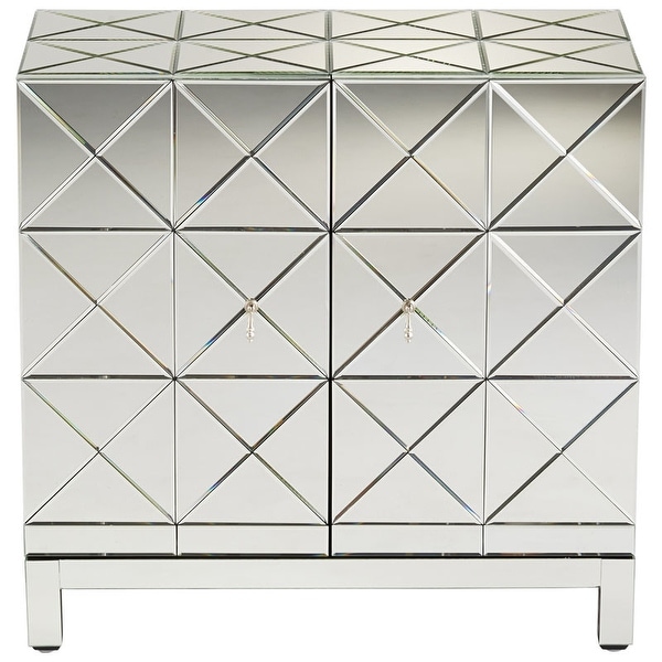 Cyan Design Adonis Cabinet Adonis 34.25" Tall Wood and Mirrored Glass Cabinet - Clear