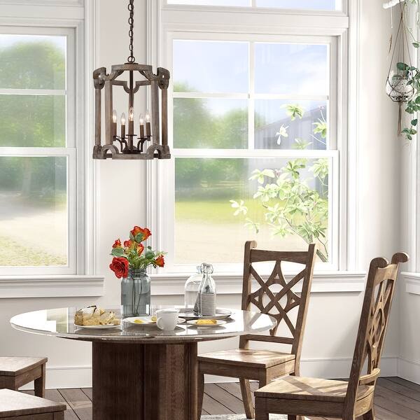 Shop Modern Farmhouse 5 Lights Cylinder Chandelier With Metal And