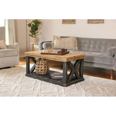 Black Combo X-Leg Coffee Table