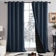 preview thumbnail 81 of 91, Deconovo 100 Percent Blackout with Liner Grommet Curtain (2 Panel) W52 x L45 - Navy Blue
