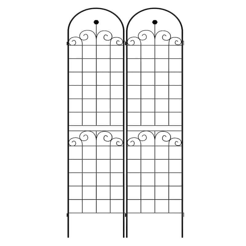 2 Pack Metal Garden Trellis for Climbing Plants Outdoor 86.7'' x 19.7'' Rustproof Plant Support Rose Trellis