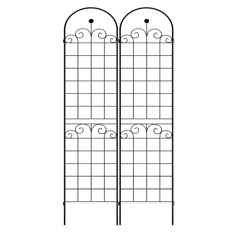 4 Pack Metal Garden Trellis for Climbing Plants Outdoor Rustproof Plant Support Rose Trellis Netting Trellis Black