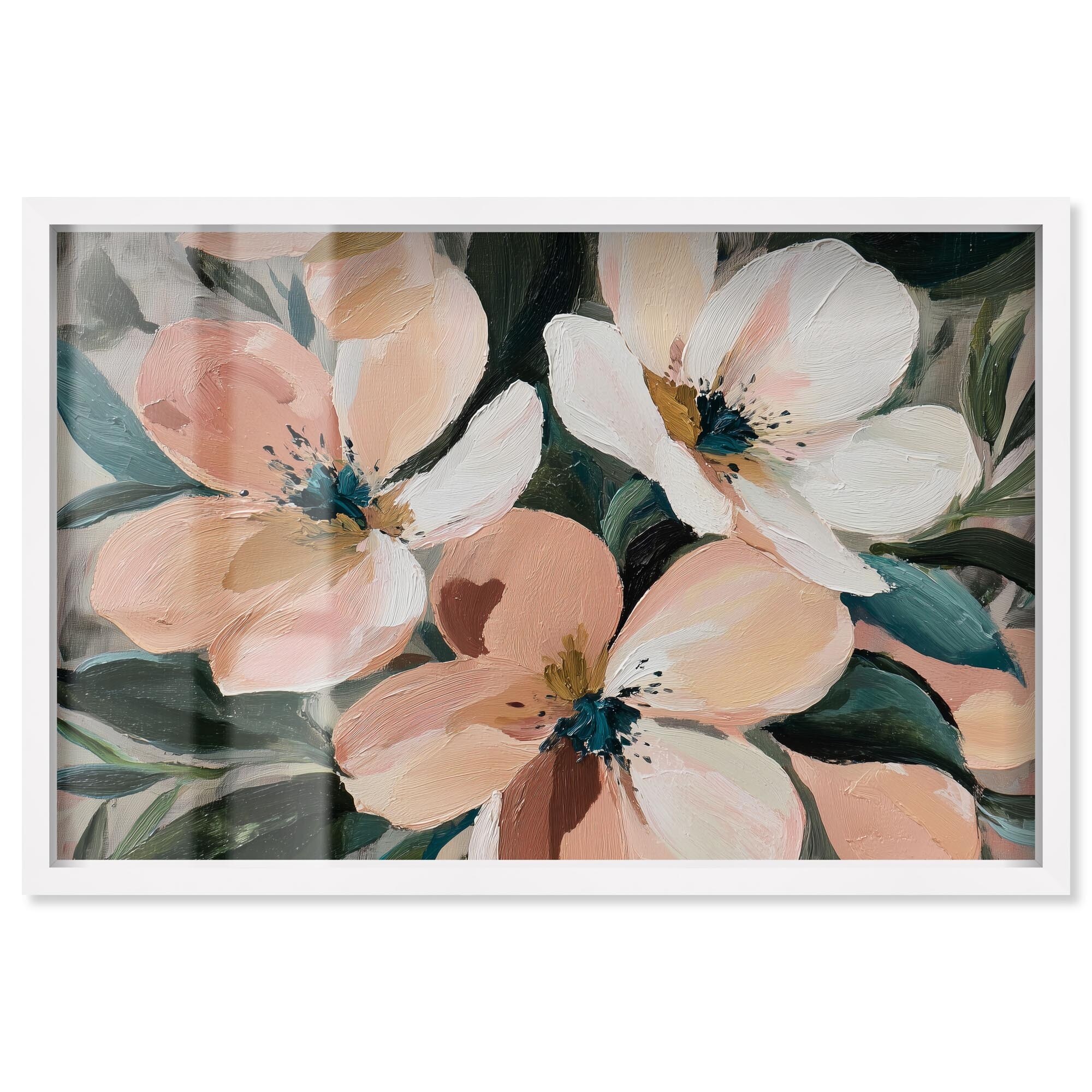 Blush Blooms V Flower Wall Art Shadowbox Print by Art Remedy