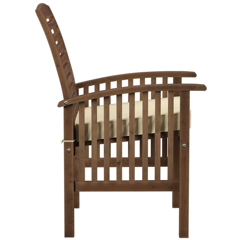 Walker Edison Surfside Acacia Wood Outdoor Chairs (Set of 2)