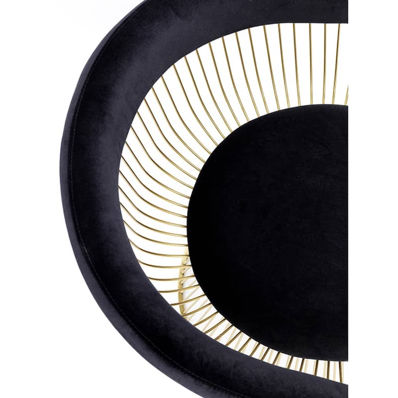 Modrest Chandler Black Velvet & Gold Dining Chair
