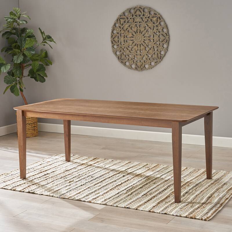 Farmhouse Solid Wood Dining Table with 4 Square Leg