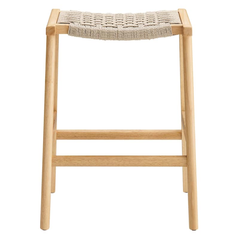 Saoirse Woven Rope Wood Counter Stool - Set of 2