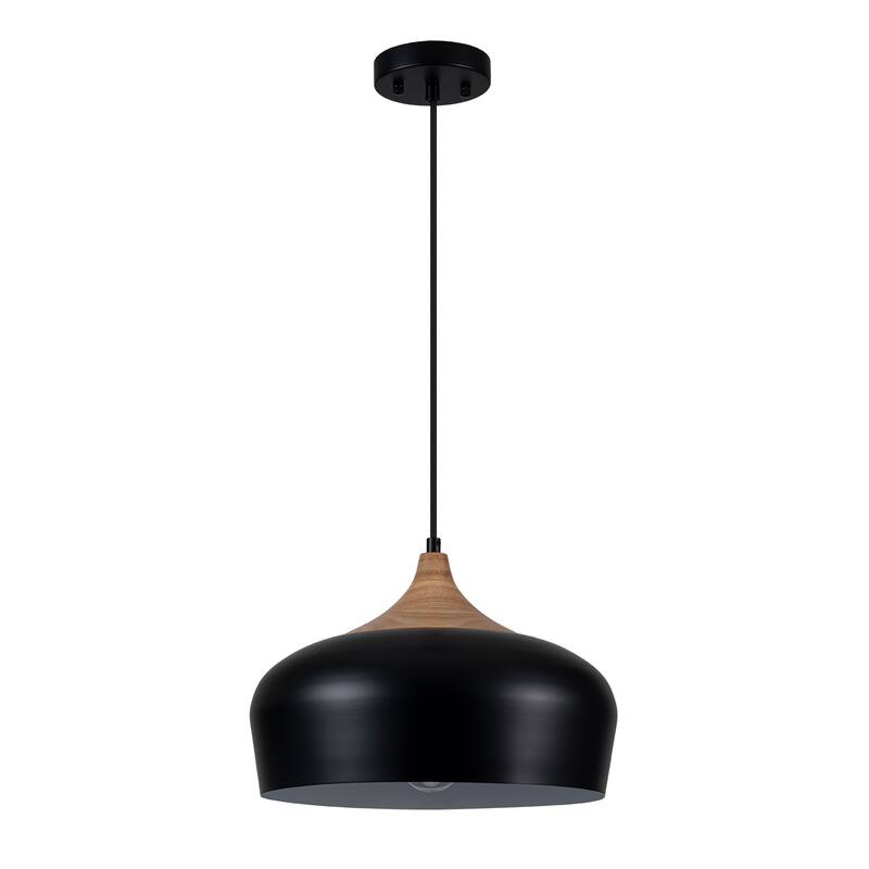 Modern 1-Light Black Dome Kitchen Island Metal Pendant Lights for Dining Room