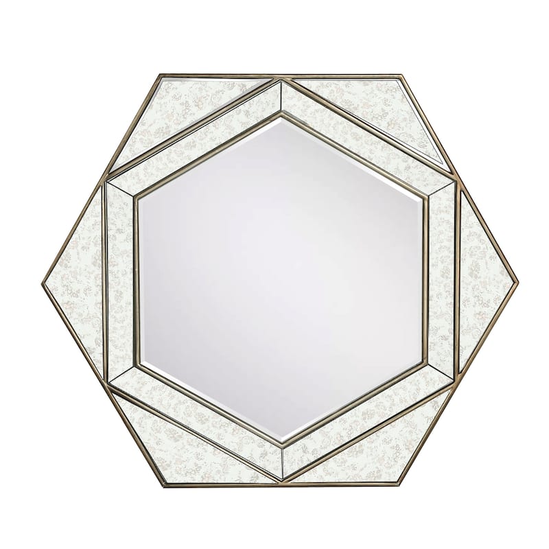 Hexagon Beveled Bathroom Wall Vanity Mirror - 30.7'' H X 35.4" W x 1.6" D