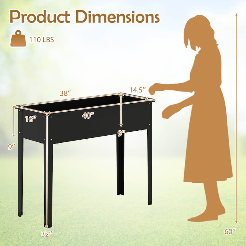 Costway Raised Garden Bed Elevated Metal Planter Box with Legs - See Details